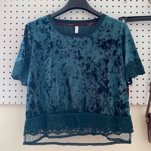 Suede Crop Top Green Medium